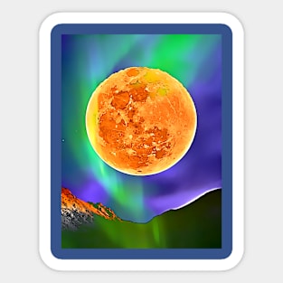 Aurora over Moon Sticker